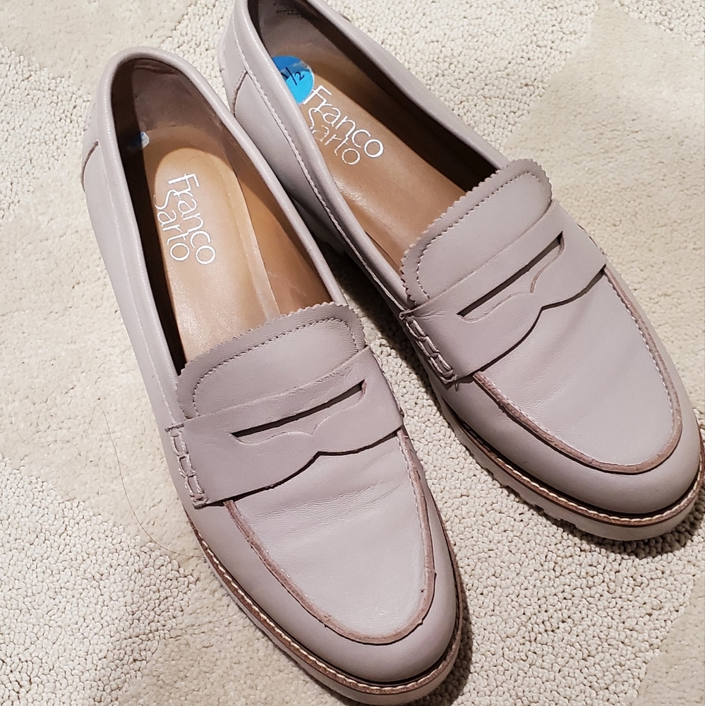 Mauve Leather Franco Sarto Loafers